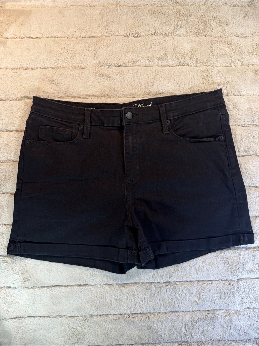 Black Denim Shorts, size 33R or 16